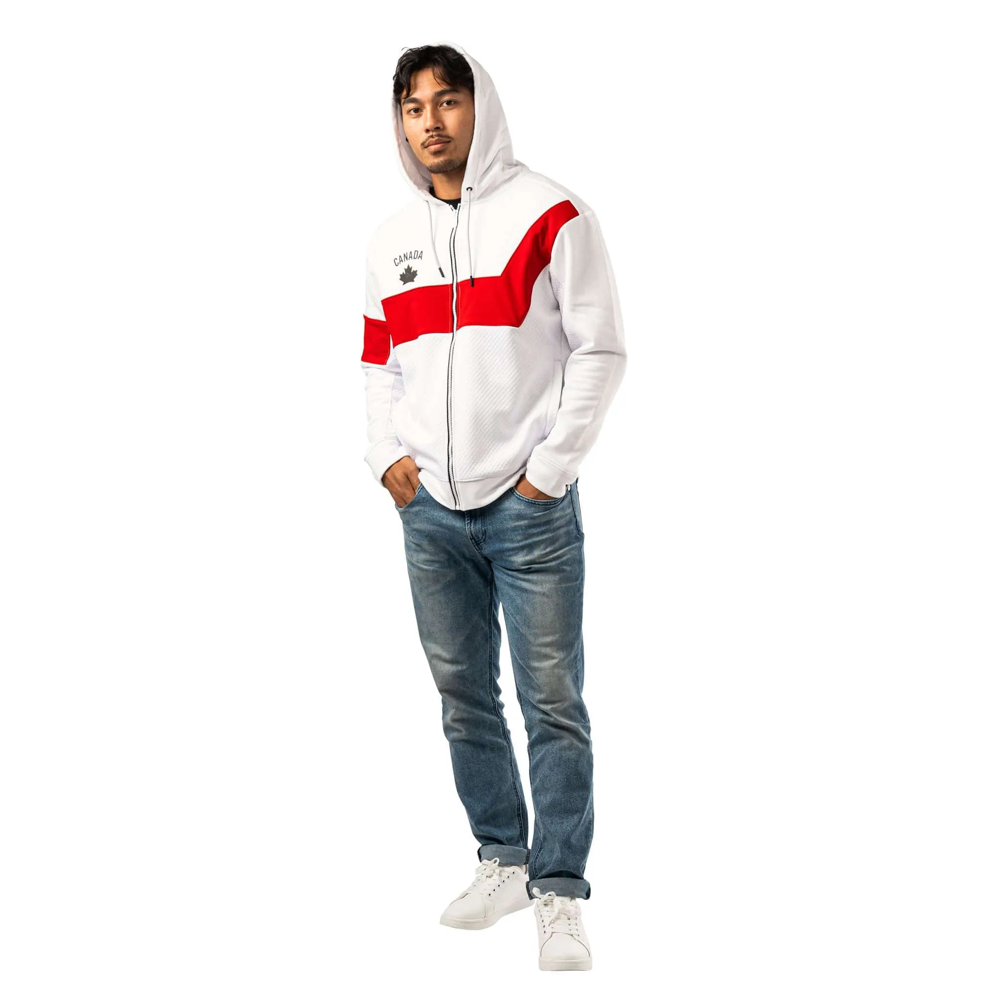 Bauer Hockey Canada Textured Full Zip Hoody - White