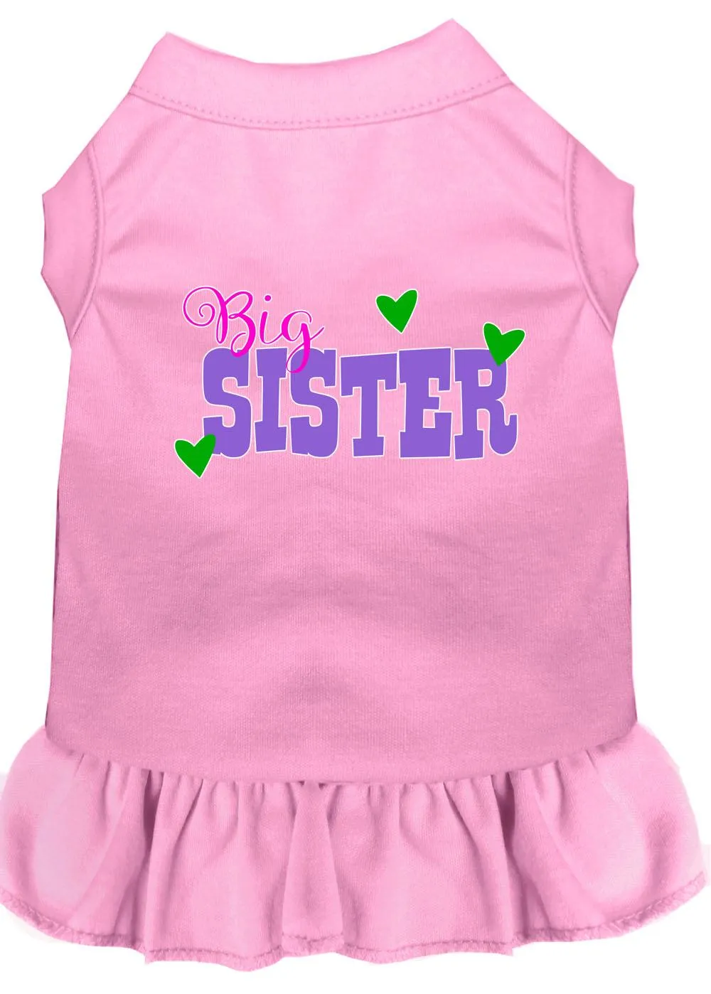 Big Sister Screen Print Dog Dress Light Pink Xs