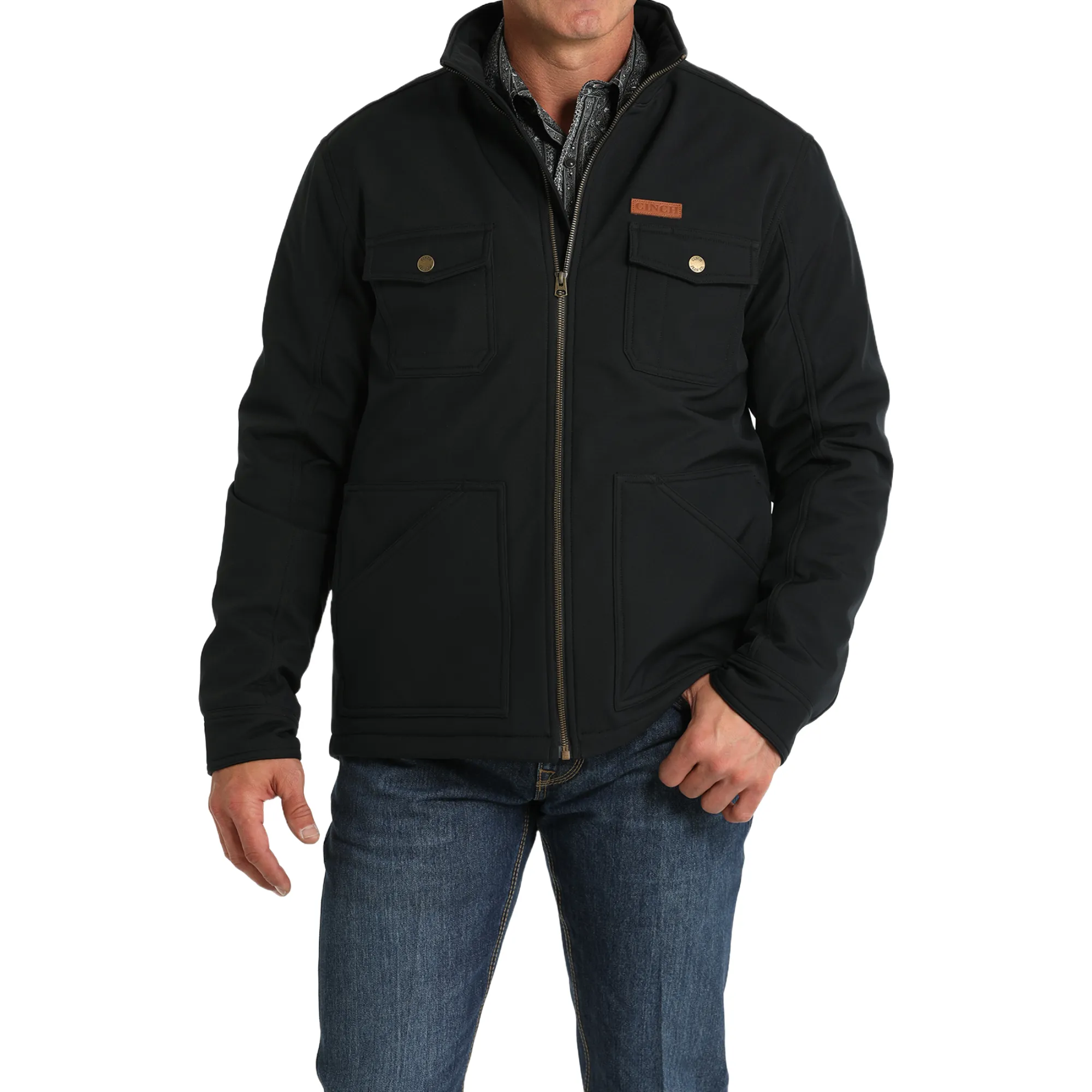 Cinch Men's Concealed Carry Solid Bonded Black Jacket MWJ1566003