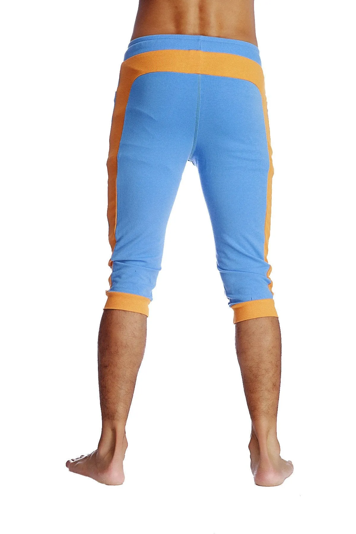 Cuffed Yoga Pants (ICE Blue w/Orange)