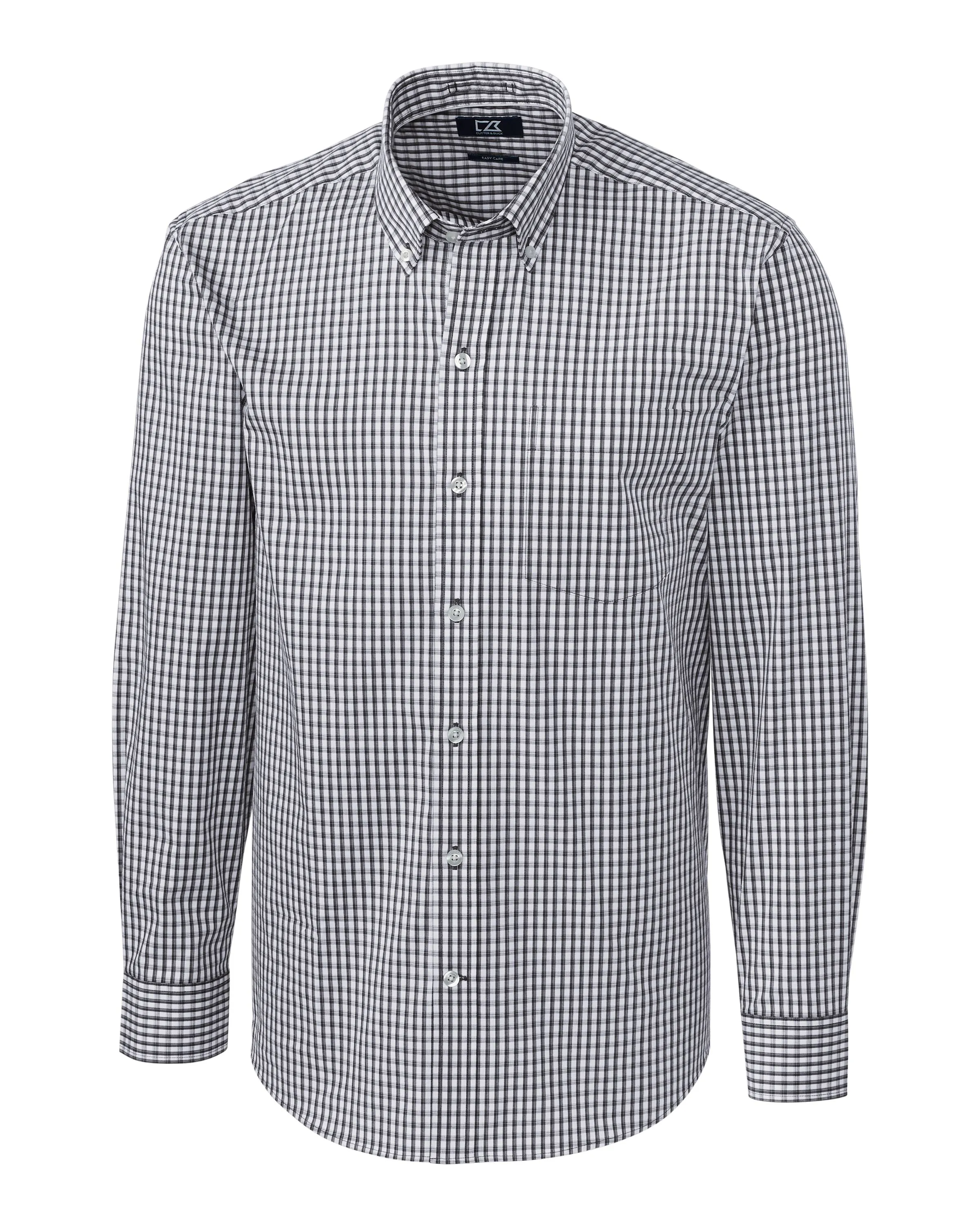 Cutter & Buck Easy Care Stretch Gingham Long Sleeve Dress Shirt