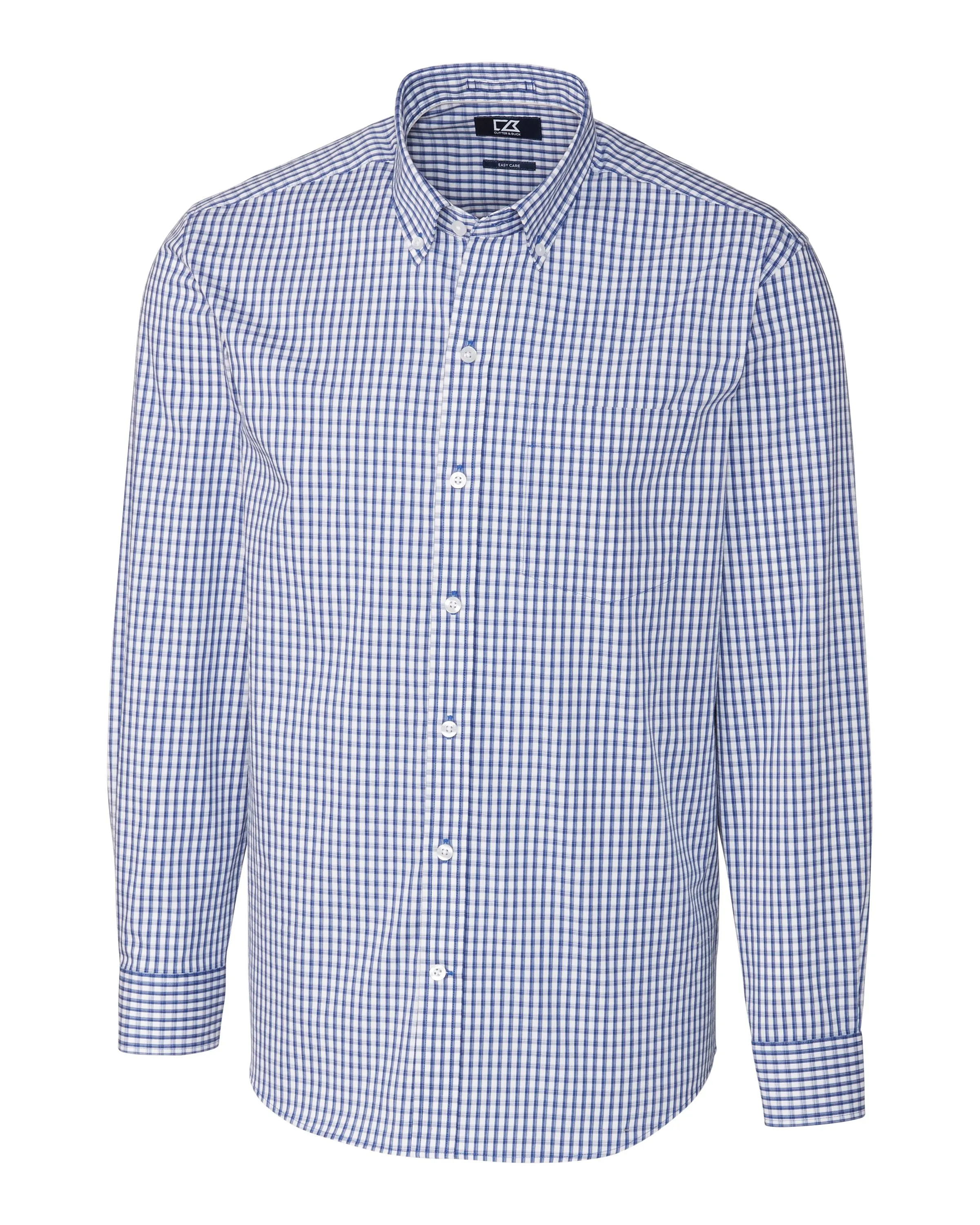 Cutter & Buck Easy Care Stretch Gingham Long Sleeve Dress Shirt