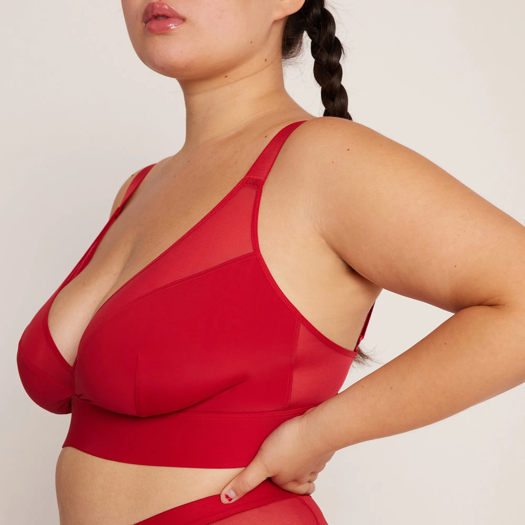 Dream Mesh Plunge Bralette | Ultra-Soft Re:Play | Archive (Red Velvet)