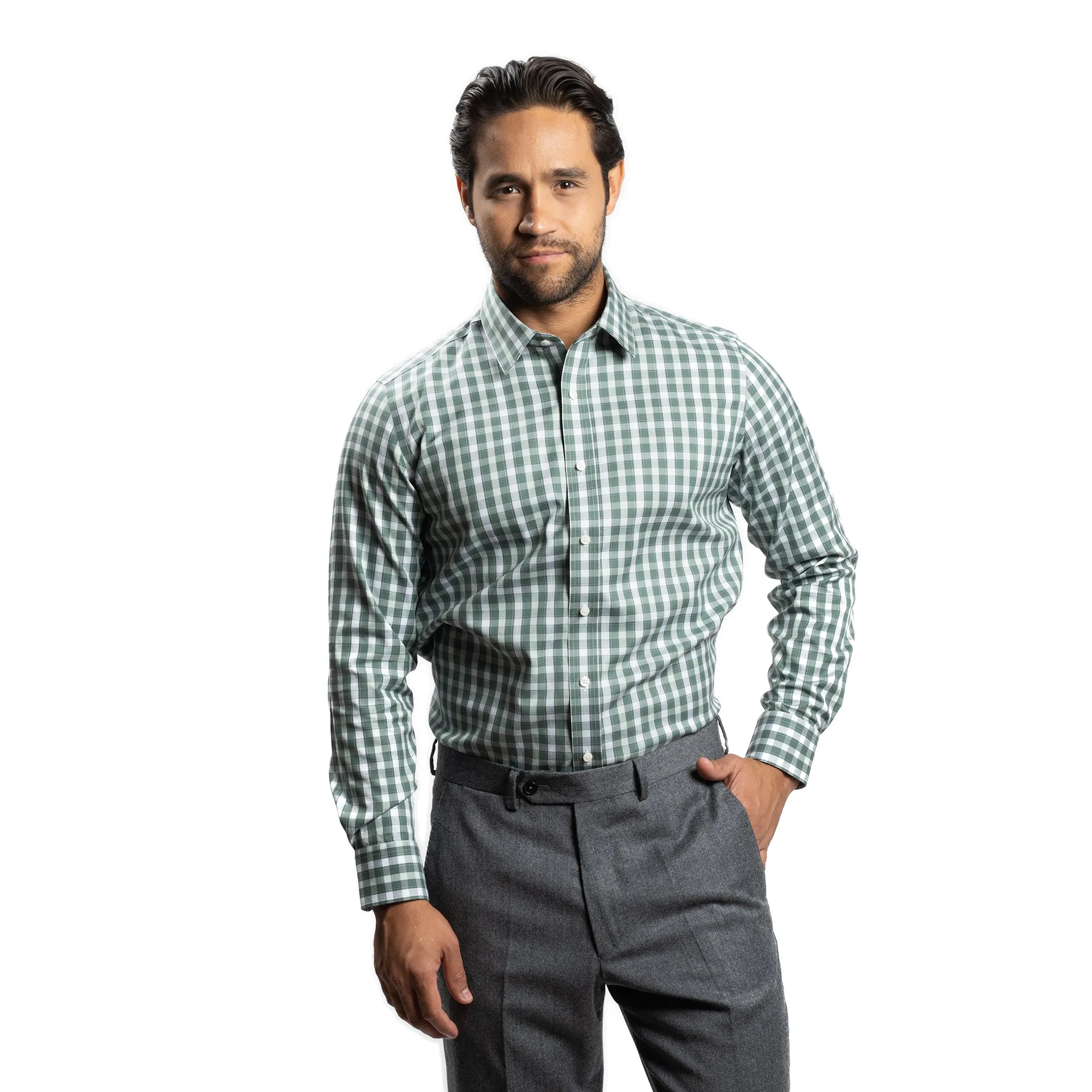 Easy Care Everyday Shirt - Olive Plaid