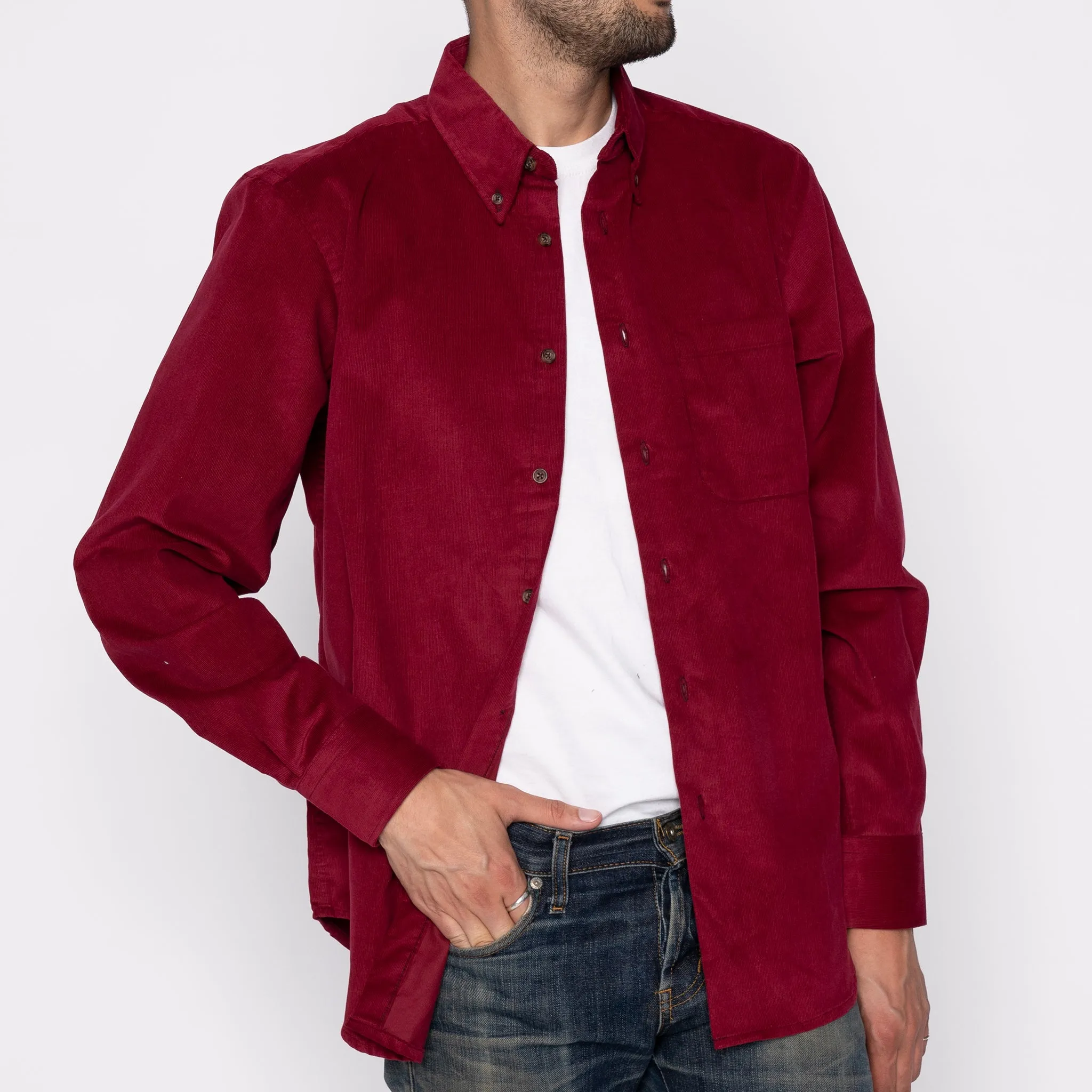 Easy Shirt - Cotton Dyed Corduroy - Burgundy