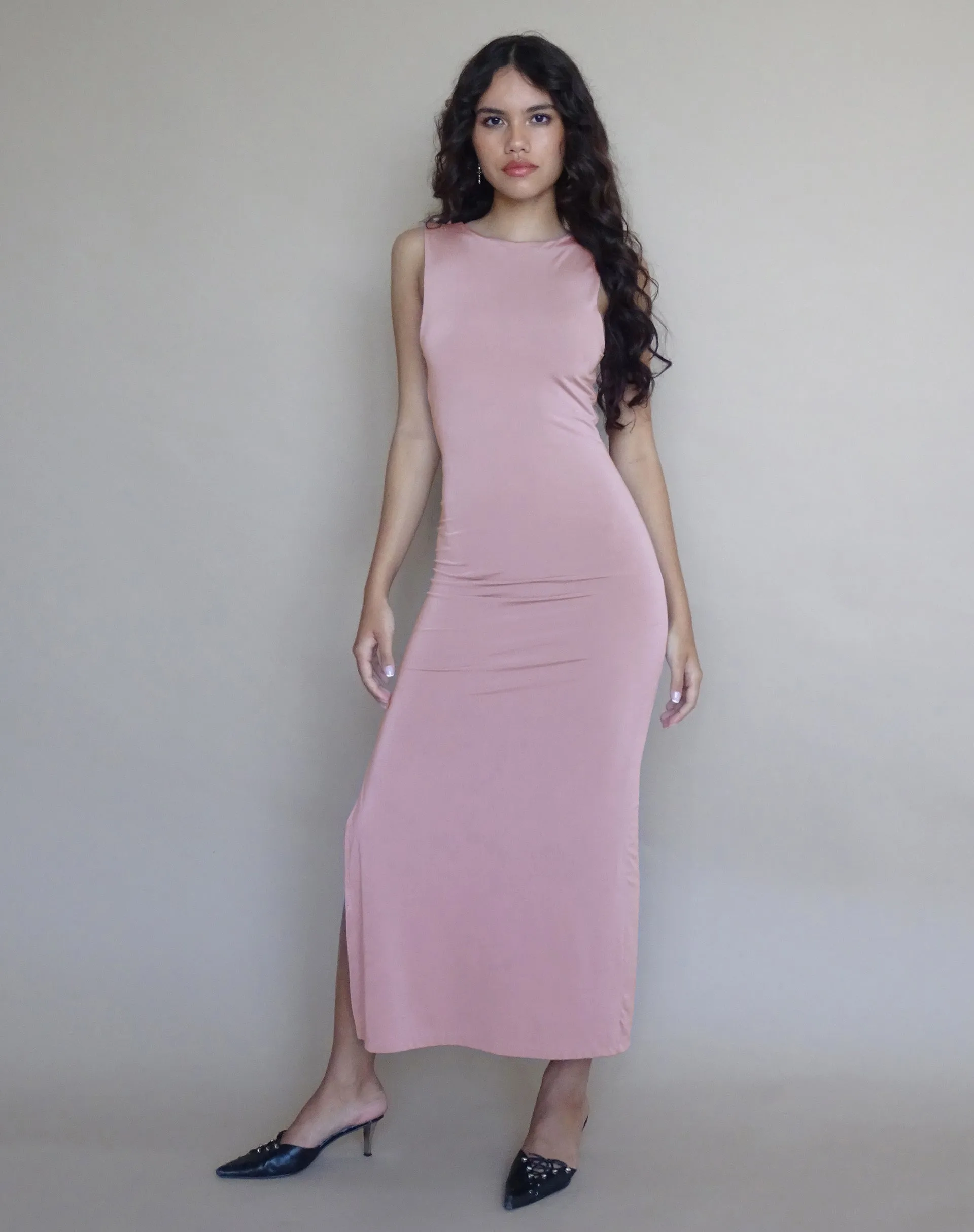 Flo Maxi Dress in Slinky Light Mauve