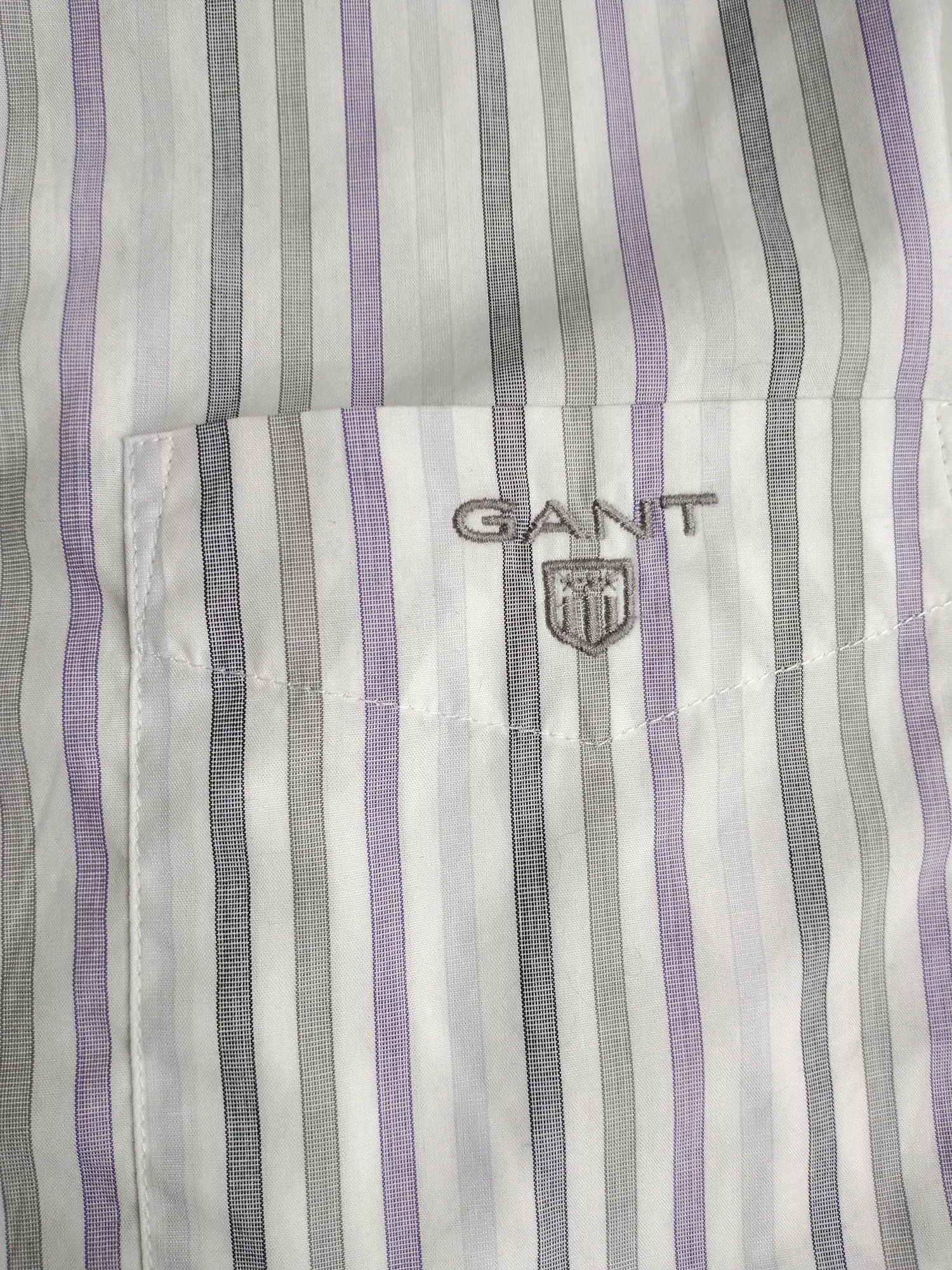 GANT Men's Graphite Easy Care Broadcloth Stripe Shirt 342846 Size Medium NWT