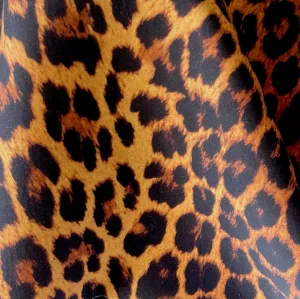 Heavier Weight Elegant Golden Leopard Silk Blend Faille (Made in Italy)