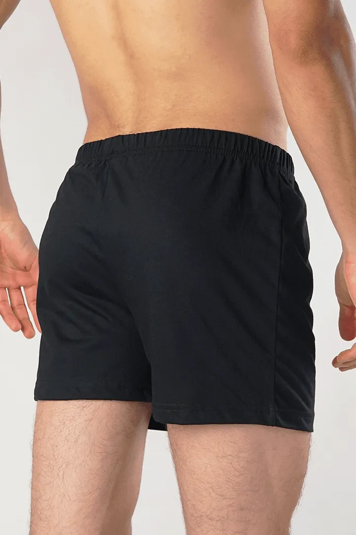 Jersey Boxer Shorts - Black Pack Of 3