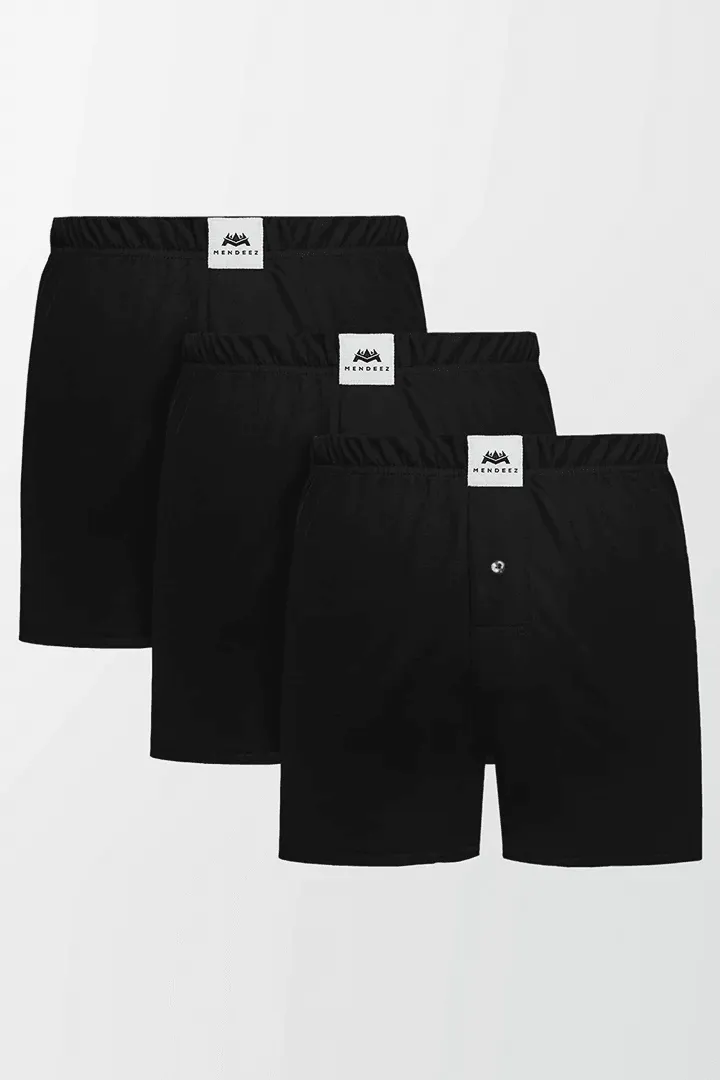 Jersey Boxer Shorts - Black Pack Of 3