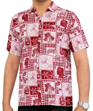 LA LEELA Shirt Casual Button Down Short Sleeve Beach Shirt Men Aloha Pocket 80