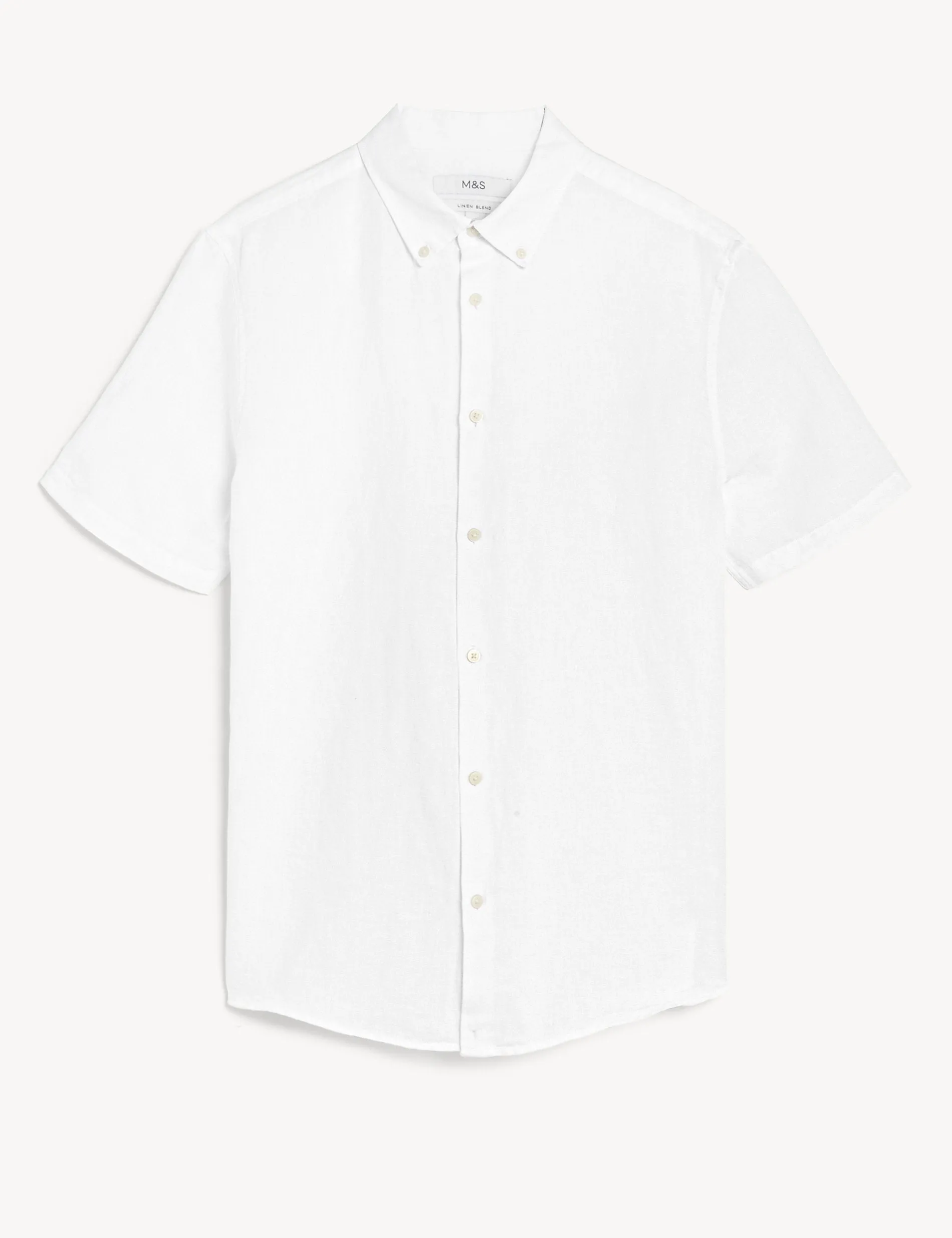 Marks & Spencer Easy Iron Linen Shirt, white