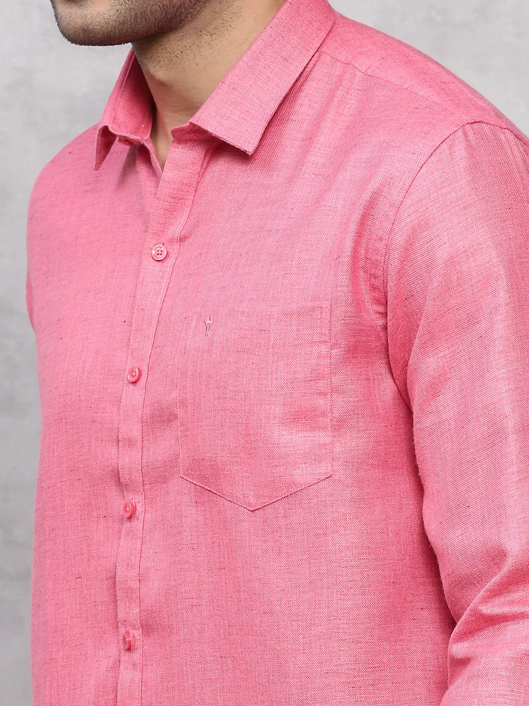 Men Cotton Blend Shirt Dark Pink T7 CG9