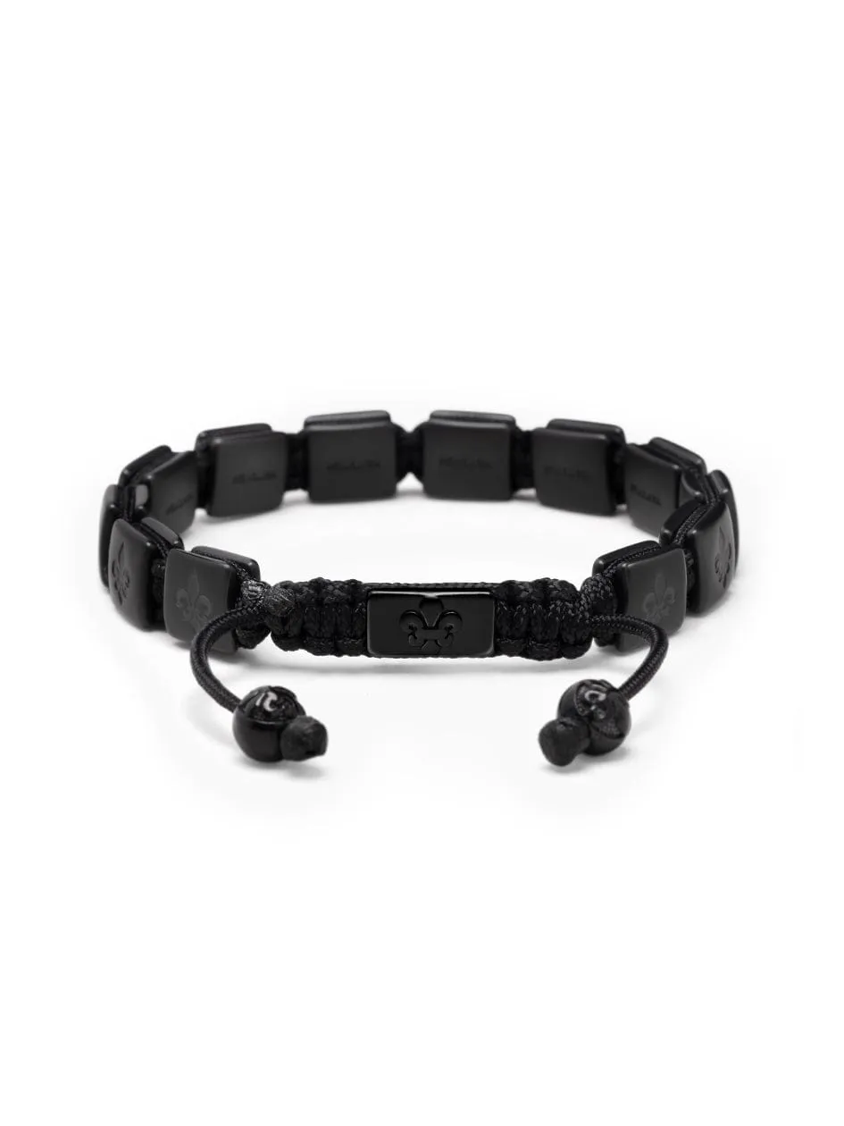 Men's Ceramic Flatbead Bracelet in Matte Black