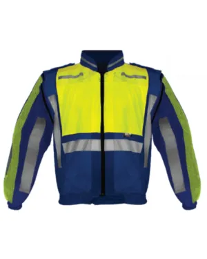 Metro reflective navy blue   lime detachable sleeves jackets