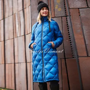 Normann Quilted Longline Coat - Style 8623-400-67 (Royal Blue)