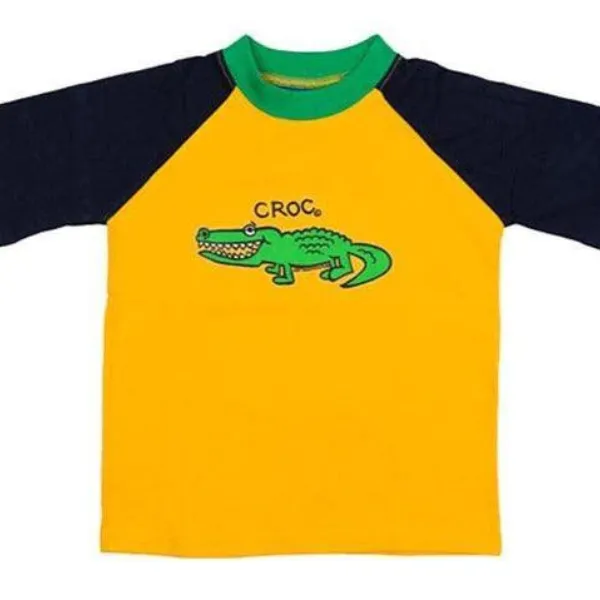 Ozi Varmints Contrast 100% Cotton T-Shirt Sun/Navy/Emerald - Croc