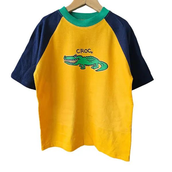 Ozi Varmints Contrast 100% Cotton T-Shirt Sun/Navy/Emerald - Croc