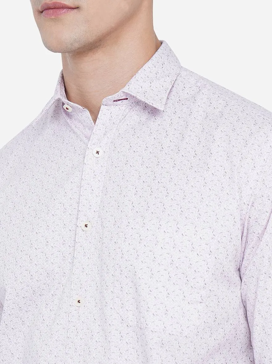 Pink Printed Classic Fit Casual Shirt | Greenfibre