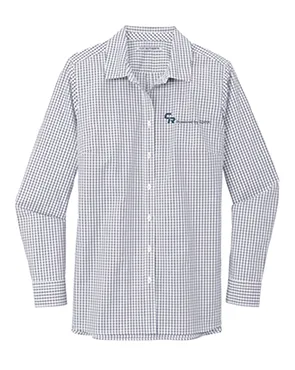 Port Authority Ladies Gingham Easy Care Shirt, Gusty Grey [CR Powered by Epiroc]