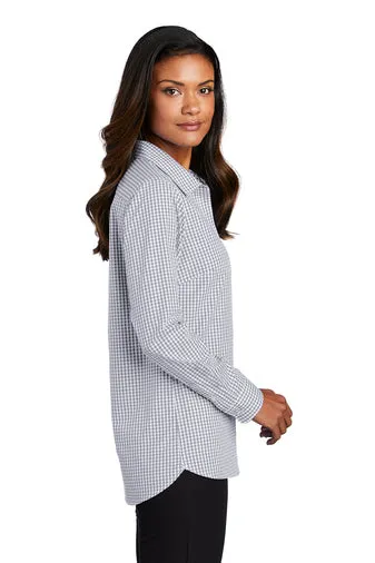 Port Authority Ladies Gingham Easy Care Shirt, Gusty Grey [CR Powered by Epiroc]