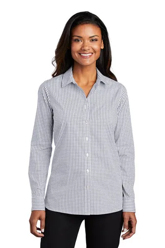 Port Authority Ladies Gingham Easy Care Shirt, Gusty Grey [CR Powered by Epiroc]