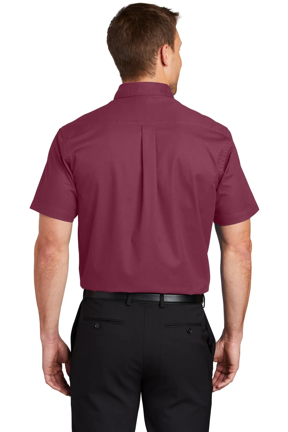 Port Authority Short Sleeve Easy Care Custom Shirts, Burgundy/Light Stone