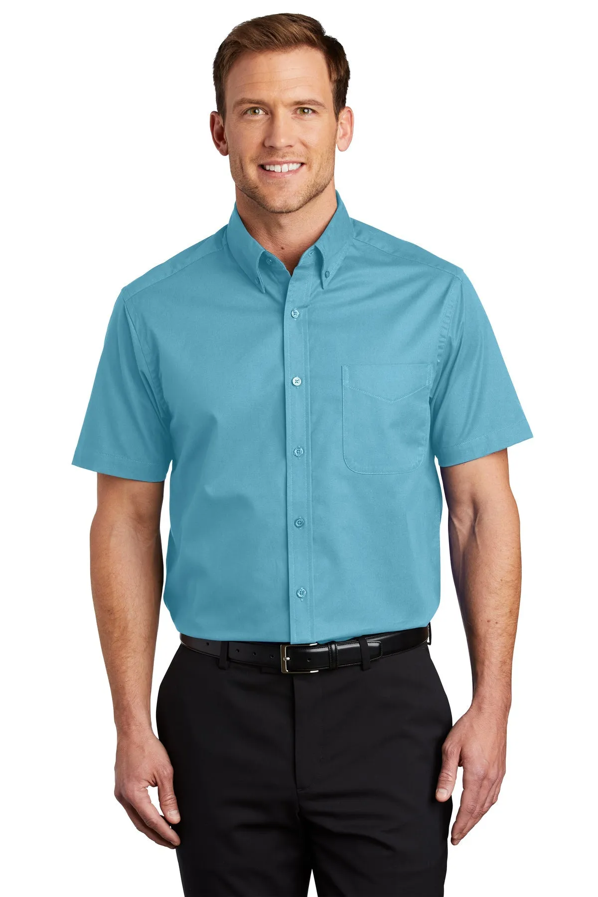 Port Authority Short Sleeve Easy Care Custom Shirts, Maui Blue