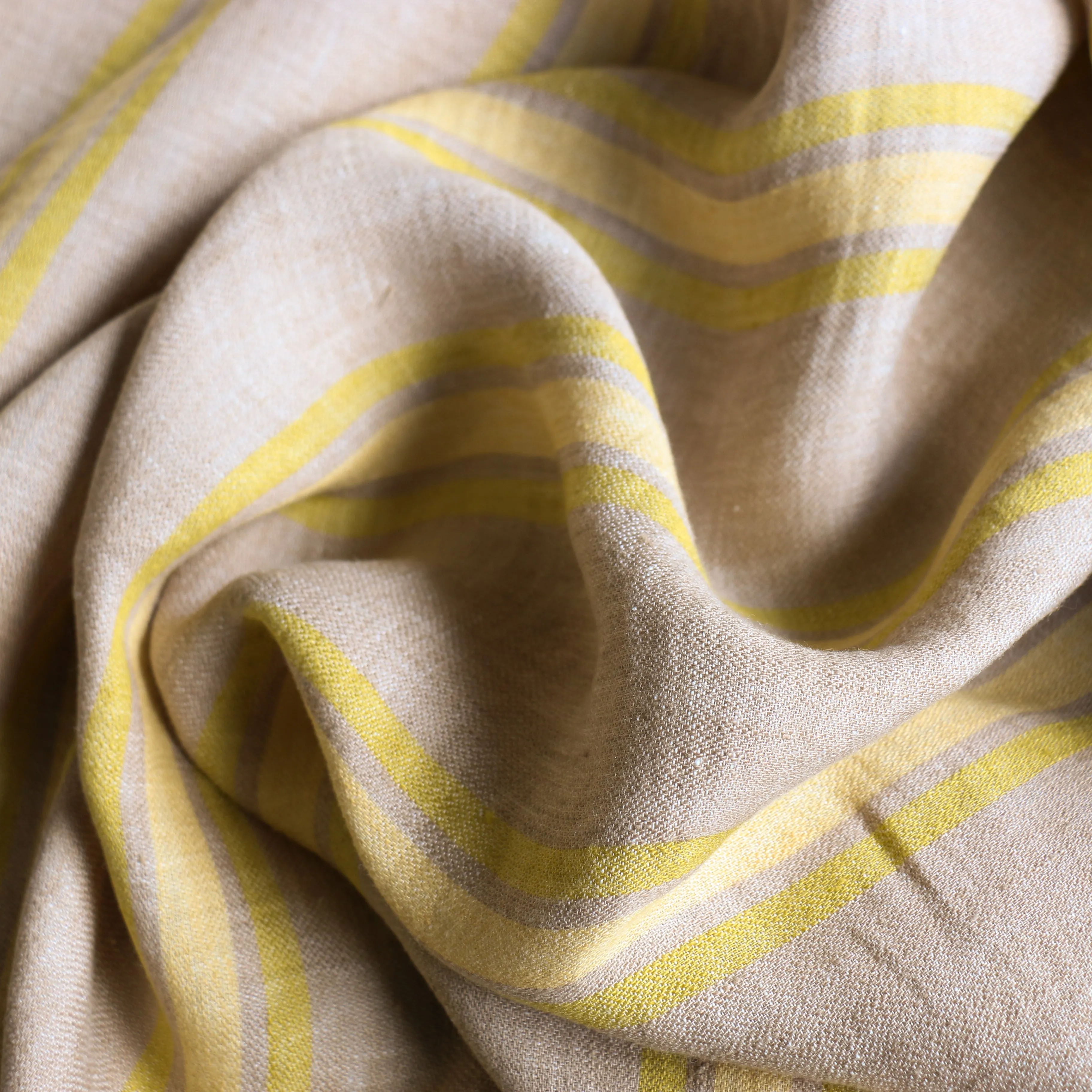 Puglia Giallo Stripe Linen