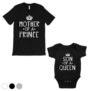 Queen Of Prince Mom Baby Matching T-Shirts White Mothers Day Gifts