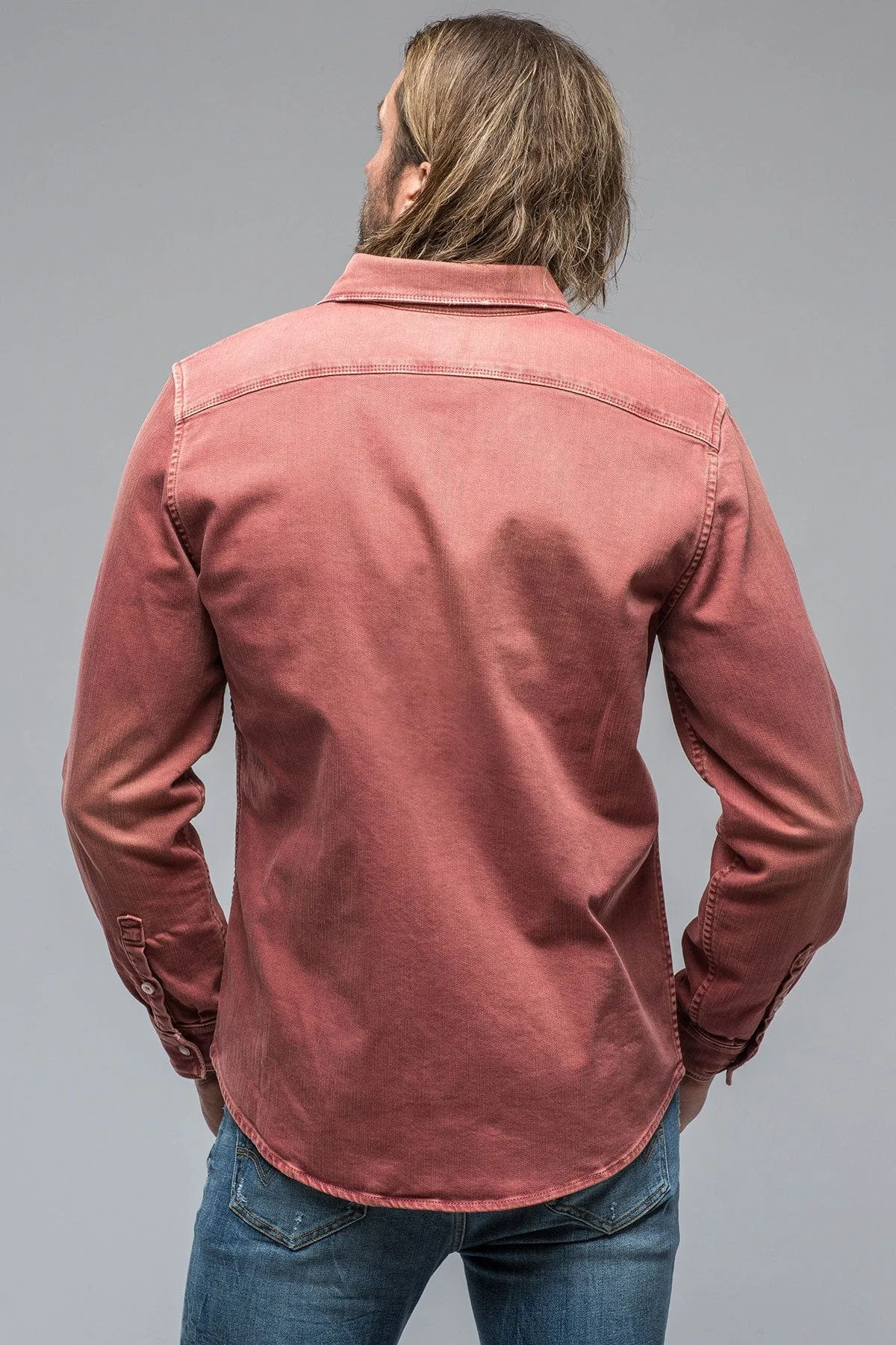 Ranger Colored Denim Snap Shirt In Terracotta