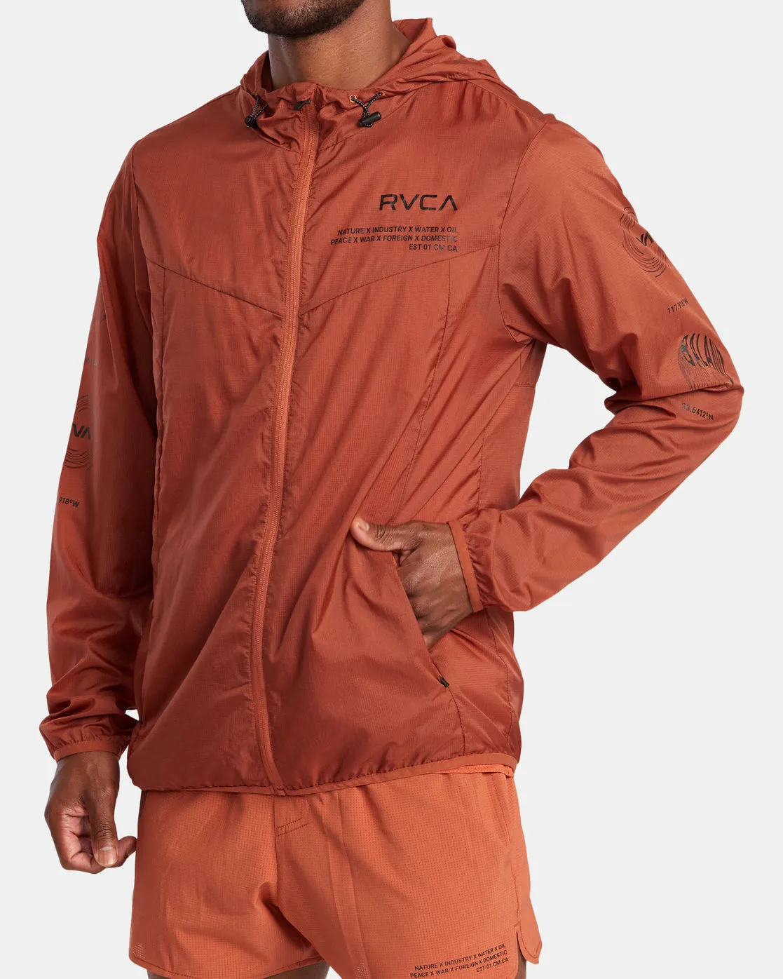 RVCA Runner Lightweight Training Jacket - Terracotta