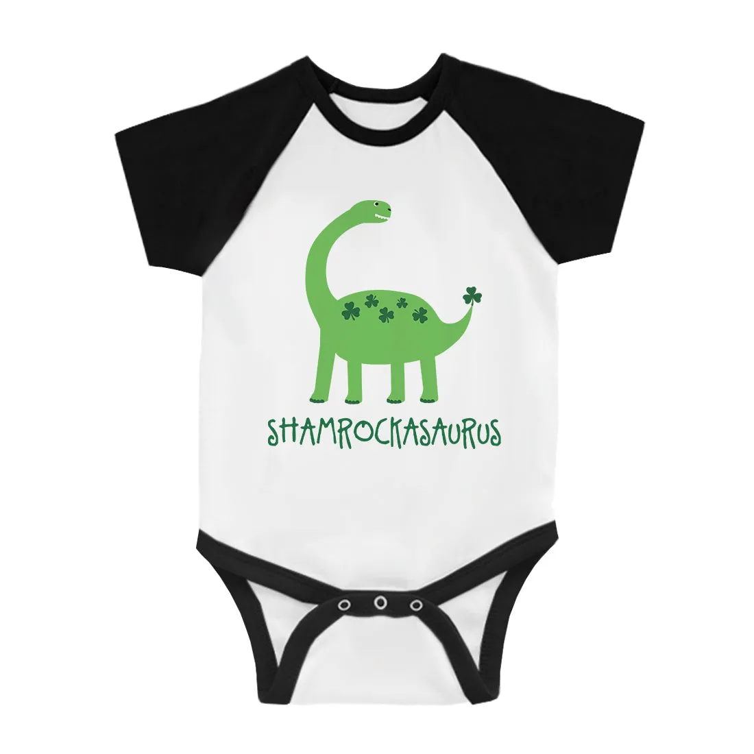 Shamrock Saurus Infant Baseball Shirt For First St Patrick's Day