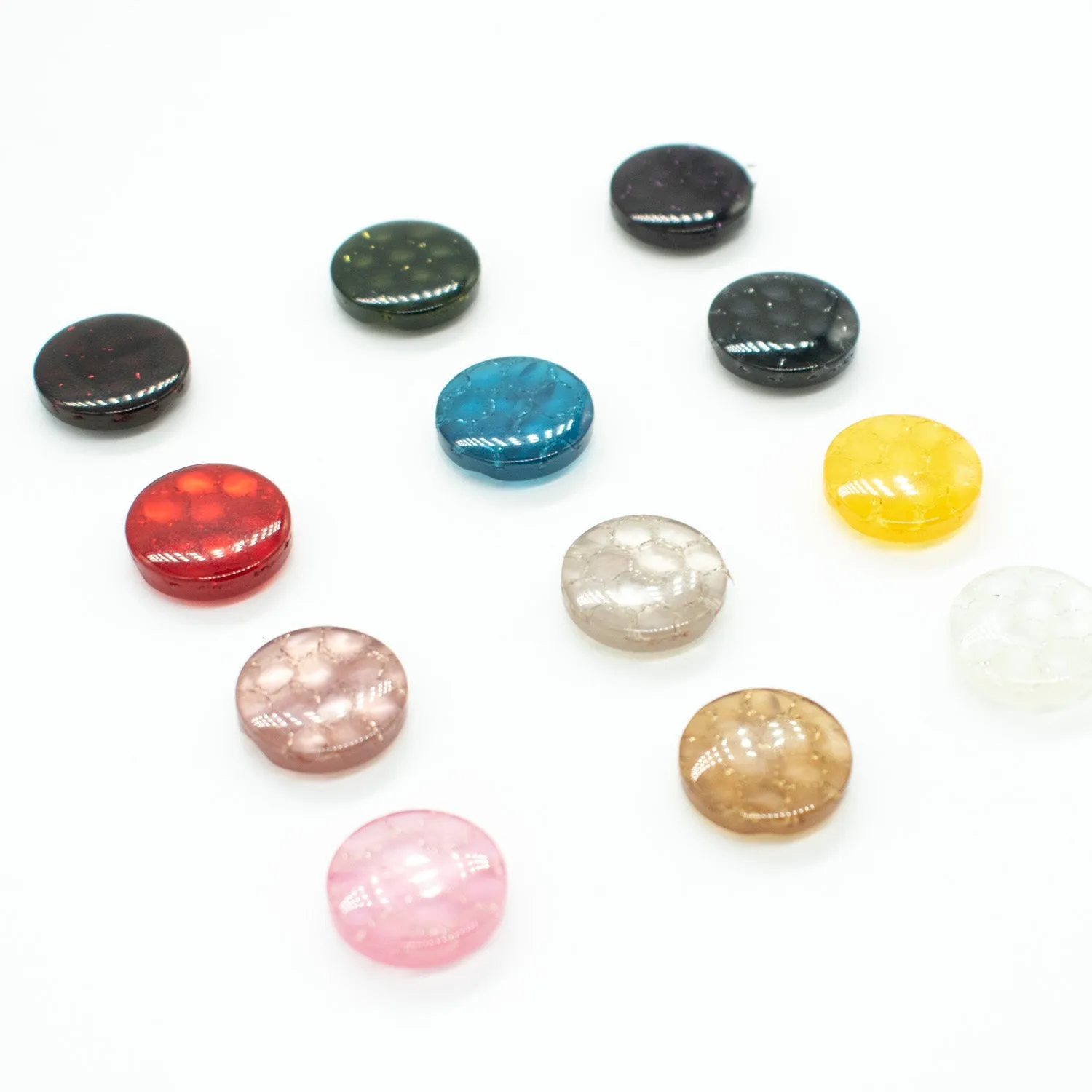 Shiny Sparkling Honeycomb Shank Button 15mm