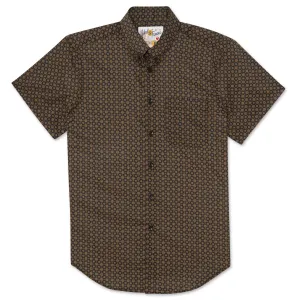 Short Sleeve Easy Shirt - Medallions Print - Black