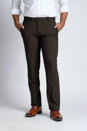 Slim Fit -Formal Trouser - Brown Chestnut