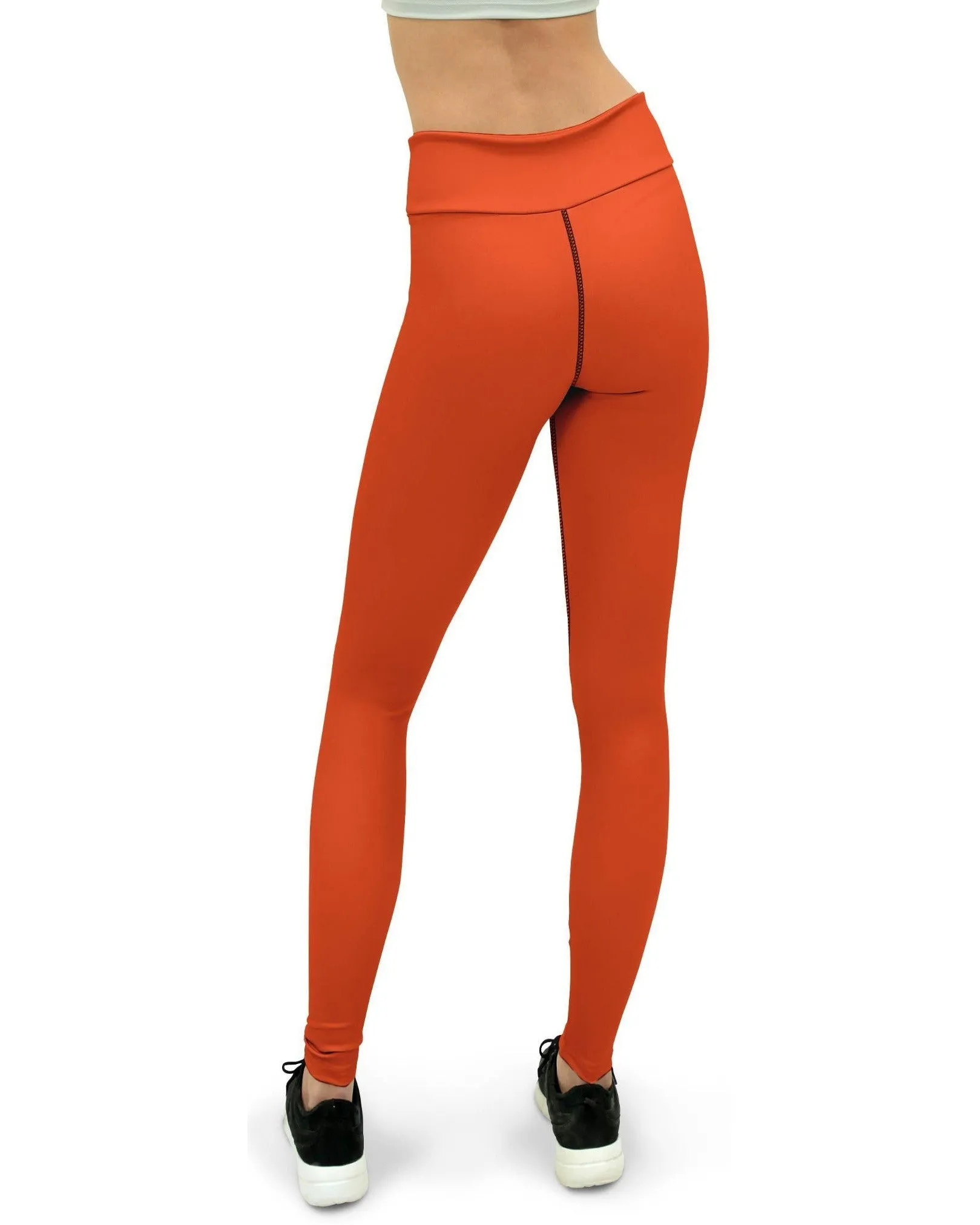 Solid Hot Orange Yoga Pants