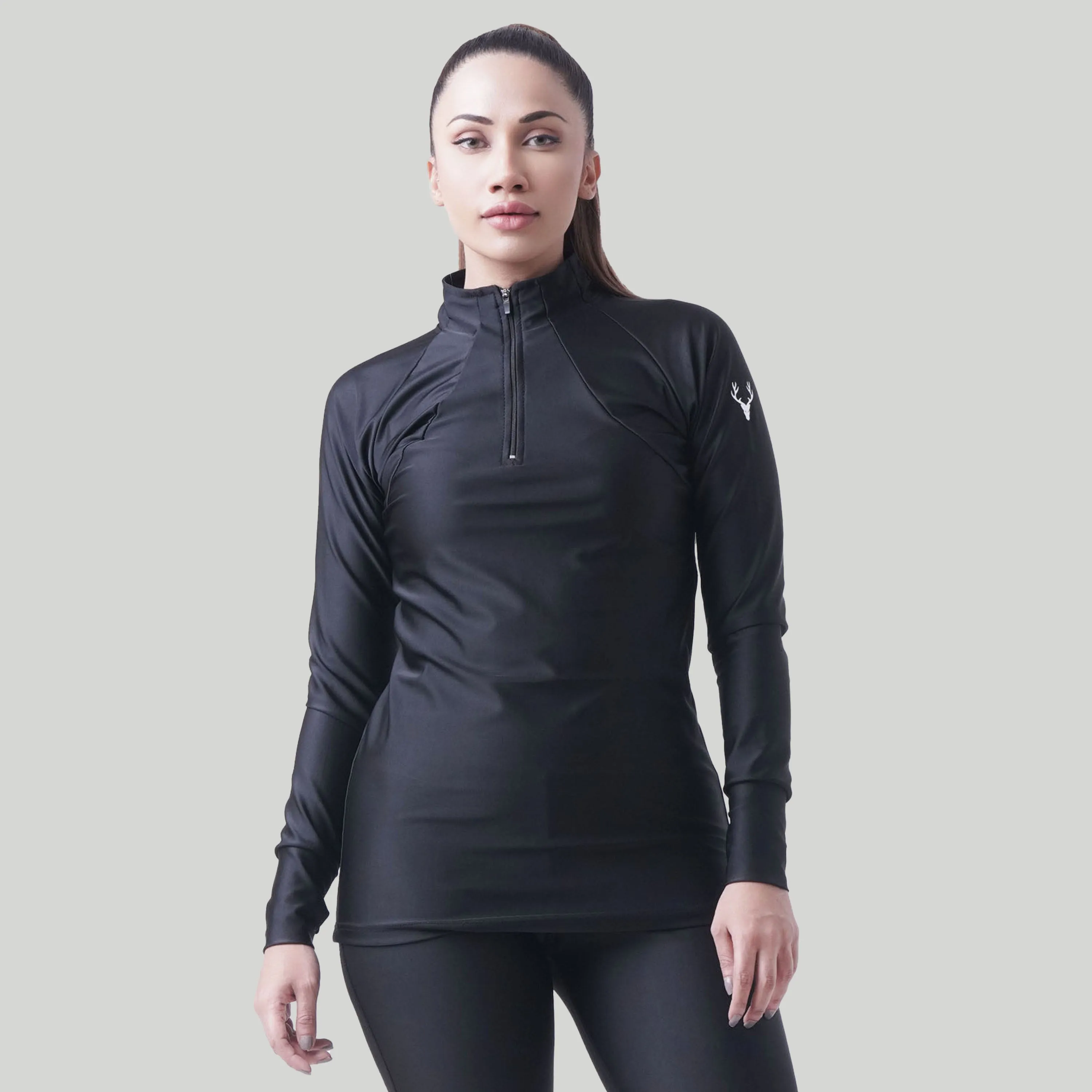 Stag Women Running 1/4 zip (Black)