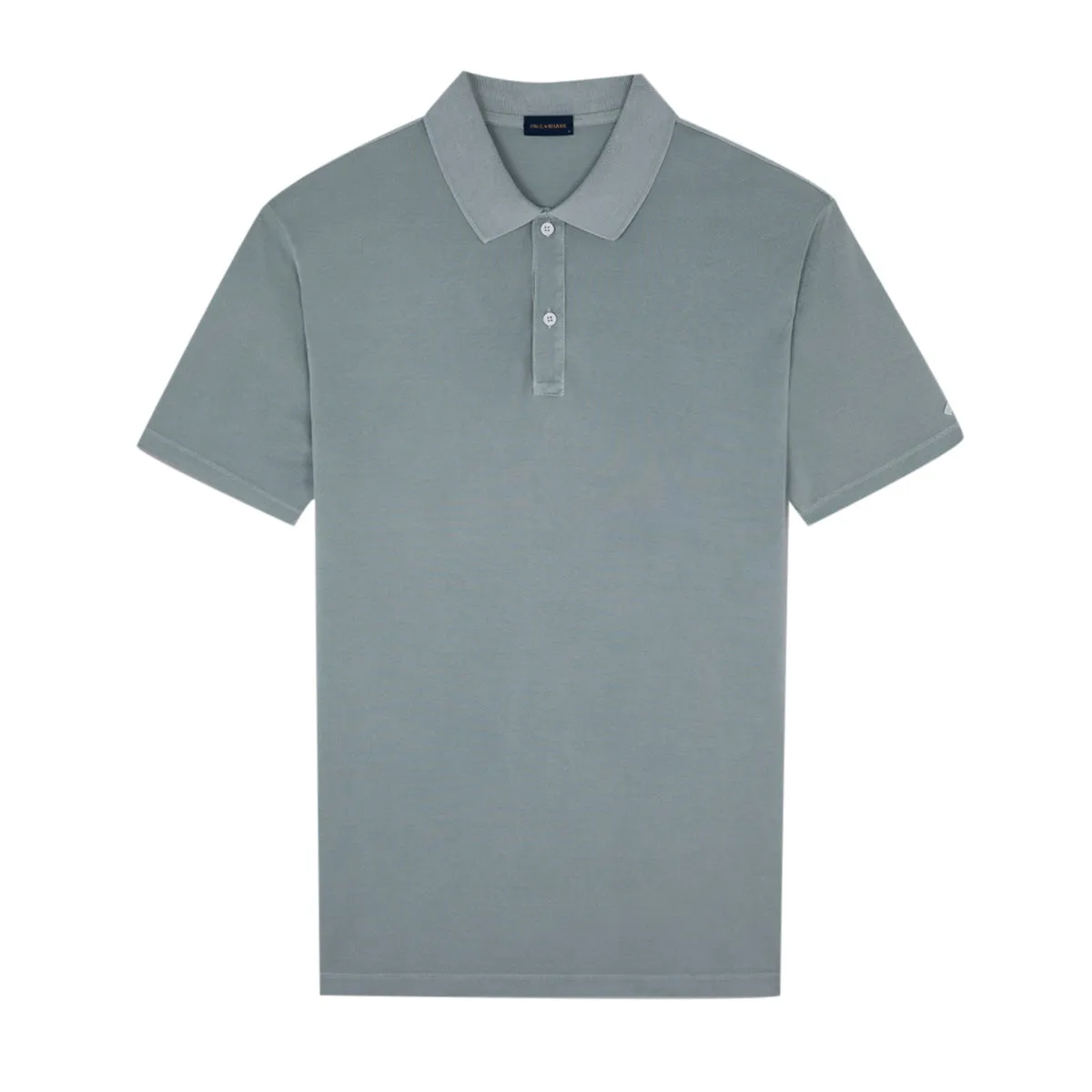 Washed Green Cotton Piqué Polo Shirt